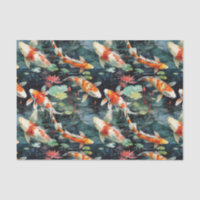 Moody Koi Fish Garden Decoupage