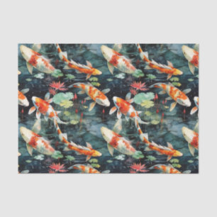 Moody Koi Fish Garden Decoupage Seidenpapier