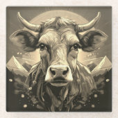 Moody Kuh Glasuntersetzer (Vorderseite)