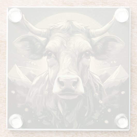Moody Kuh Glasuntersetzer (Rückseite)