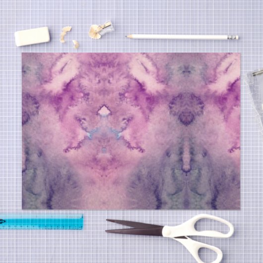 Moody Lila Abstrakte Gefärbte Krawatte Seidenpapier (Handwerk)