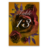 Moody Lila Black Hochzeit im Herbst Tischnummer (Rückseite)