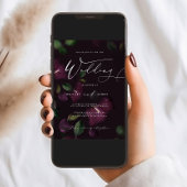 Moody Lila Bloom Calligraphy Wedding Einladung