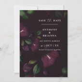 Moody Lila Bloom Grunge Save the Date Hochzeit Einladung (Vorderseite)