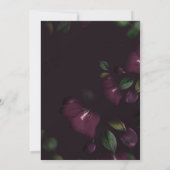 Moody Lila Bloom Grunge Wedding Einladung (Rückseite)