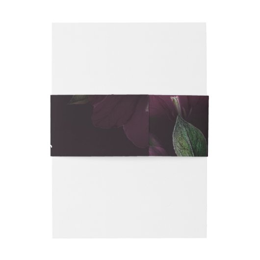 Moody Lila Bloom Grunge Wedding Einladungsbanderole (Rückseitenbeispiel)