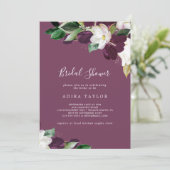 Moody Lila Blooms | Berry Brautparty Einladung (Stehend Vorderseite)