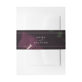 Moody Lila Blooms Black Pattern Wedding Einladungsbanderole (Vorderseite Beispiel)