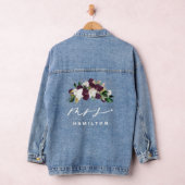 Moody Lila Blooms Calligraphy Mrs. wedding day Jeansjacke (Hangar)
