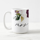 Moody Lila Blooms Calligraphy Mrs. wedding day Kaffeetasse (Links)