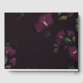 Moody Lila Blooms Calligraphy Wedding Guest Book Gästebuch (Rückseite)