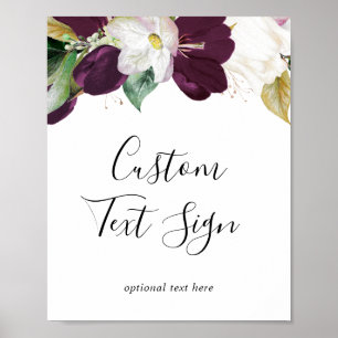 Moody Lila Blooms Cards & Geschenke Benutzerdefini Poster