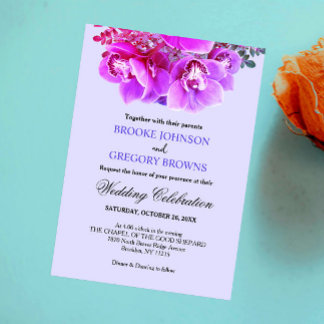 Moody Lila Blooms Hochzeitseinladungen Einladung