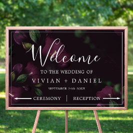 Moody Lila Blooms Muster Arrows Willkommen Poster