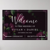 Moody Lila Blooms Muster Arrows Willkommen Poster (Vorne)