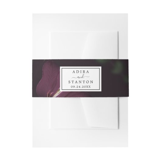 Moody Lila Blooms Pattern Wedding Einladungsbanderole (Vorderseite Beispiel)