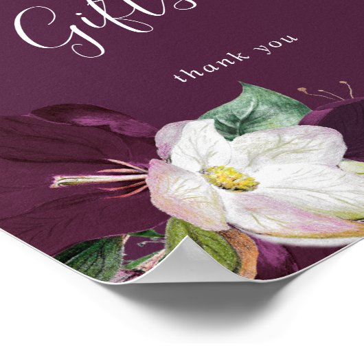 Moody Lila Blooms | Pflaumenkarten und Geschenkzei Poster (Ecke)