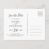 Moody Lila Blooms | Plane Save the Date Postkarte (Rückseite)