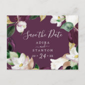 Moody Lila Blooms | Plane Save the Date Postkarte (Vorderseite)