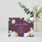 Moody Lila Blooms | Plane Save the Date Postkarte (Stehend Vorderseite)