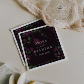 Moody Lila Blooms | Schwarze Musterhochzeit Serviette