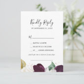Moody Lila Blooms Song Request RSVP Card (Stehend Vorderseite)