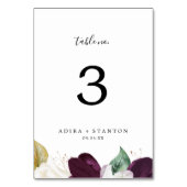 Moody Lila Blooms Tischnummer (Vorderseite)