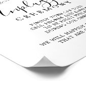 Moody Lila Blooms Unplugged Zeremony Sign Poster (Ecke)