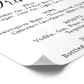 Moody Lila Blooms Wedding Drinks Menü-Zeichen Poster (Ecke)