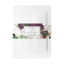 Moody Lila Blooms Wedding Einladungsbanderole