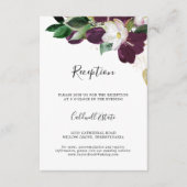 Moody Lila Blooms Wedding Reception Insert Card (Vorderseite)