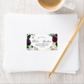 Moody Lila Blooms Wedding RSVP Address Labels Adressaufkleber (Insitu)