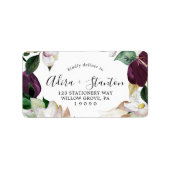 Moody Lila Blooms Wedding RSVP Address Labels Adressaufkleber (Vorne)