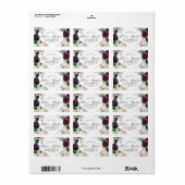 Moody Lila Blooms Wedding RSVP Address Labels Adressaufkleber (Vorne)