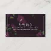 Moody Lila Blooms Wedding Website UAWG Begleitkarte (Vorderseite)