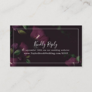 Moody Lila Blooms Wedding Website UAWG Begleitkarte