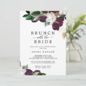 Moody Lila Brunch mit Bride-Brautparty Einladung (Stehend Vorderseite)