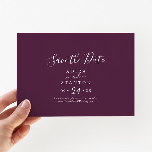Moody Lila Coordinate Plum Horizontal Save The Date