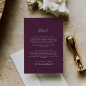 Moody Lila Coordinate Plum Wedding Details Begleitkarte
