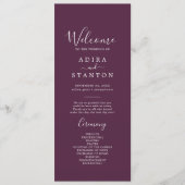 Moody Lila Coordinate Plum Wedding Program Programm (Vorderseite)
