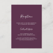 Moody Lila Coordinate Plum Wedding Reception Begleitkarte (Vorderseite)
