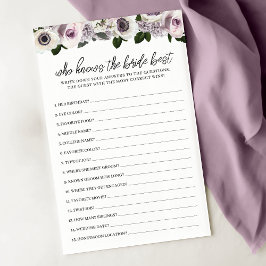 Moody Lila Floral, die das beste Spiel der Braut k