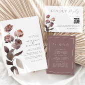 Moody Lila Floral Fall Winter Hochzeit Einladung