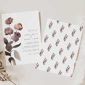 Moody Lila Floral Fall Winter Hochzeit Einladung