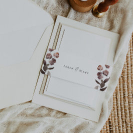 Moody Lila Floral Wedding Einladung Bündner Band