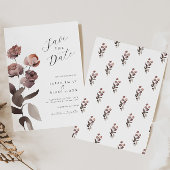Moody Lila Floral Wedding Save the Date Einladung