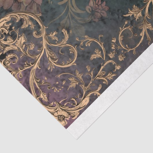 Moody Lila & Green Pattern & Blume-Dekodierung Seidenpapier (Ausschnitt)