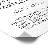 Moody Lila Love Memory Wedding Memorial Signature Poster (Ecke)