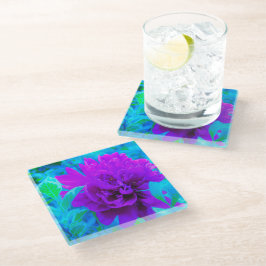 Moody Lila Peony mit Beautiful Weigela Foliage Glasuntersetzer