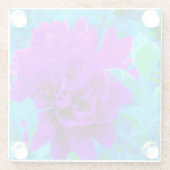 Moody Lila Peony mit Beautiful Weigela Foliage Glasuntersetzer (Rückseite)